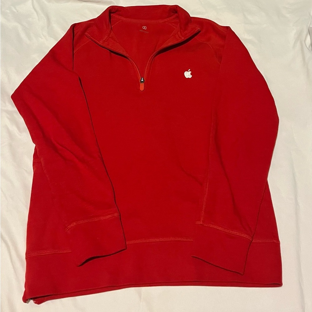 Apple Red Zip-Up Sweater